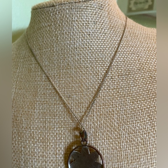 Silver Floral Key Pendant Necklace - Picture 7 of 8